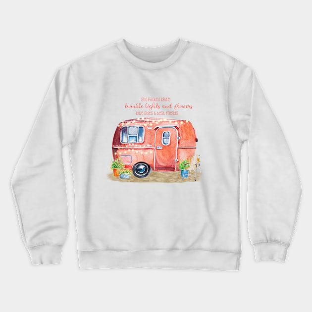 Whimsical Retro Camper Caravan Crewneck Sweatshirt by FreeSpiritedNomads